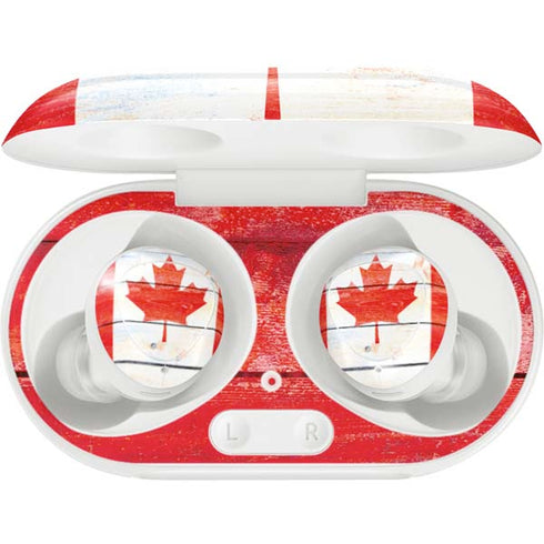 Canada Flag Light Wood Galaxy Buds Plus Skin